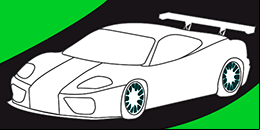 Dibujos para colorear y pintar autos, carros, coches de carrera, gratis y online