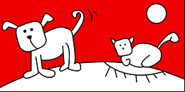 Dibujos infantiles para colorear y pintar perro y gato