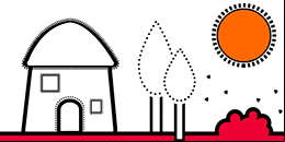 Dibujos para pintar y colorear casita online; recursos para mam
